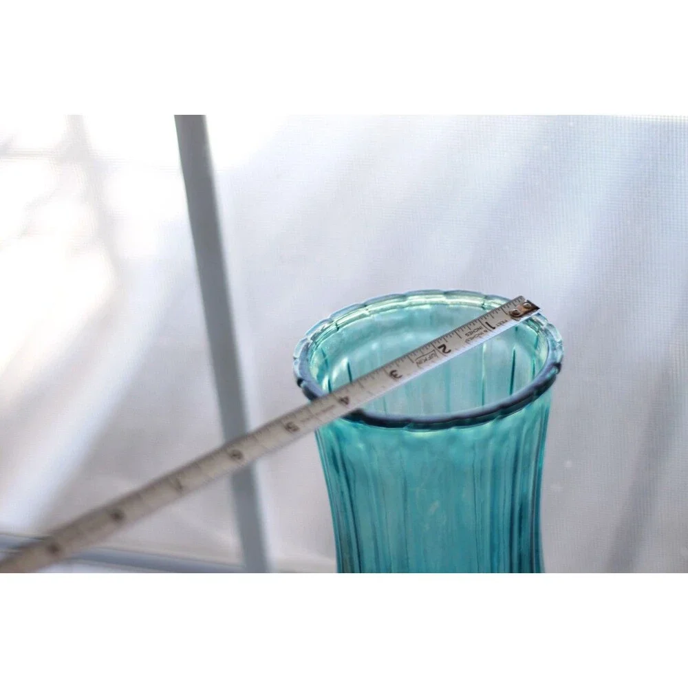 Blue Teal Glass Vase